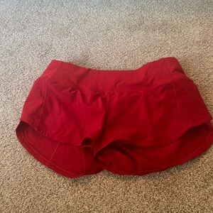 Lululemon Speed up shorts  2.5 inch dark red size 2